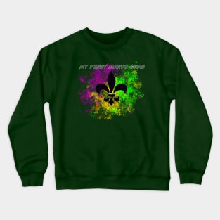 Abstract Mardi Gras Fleur de Lis Crewneck Sweatshirt